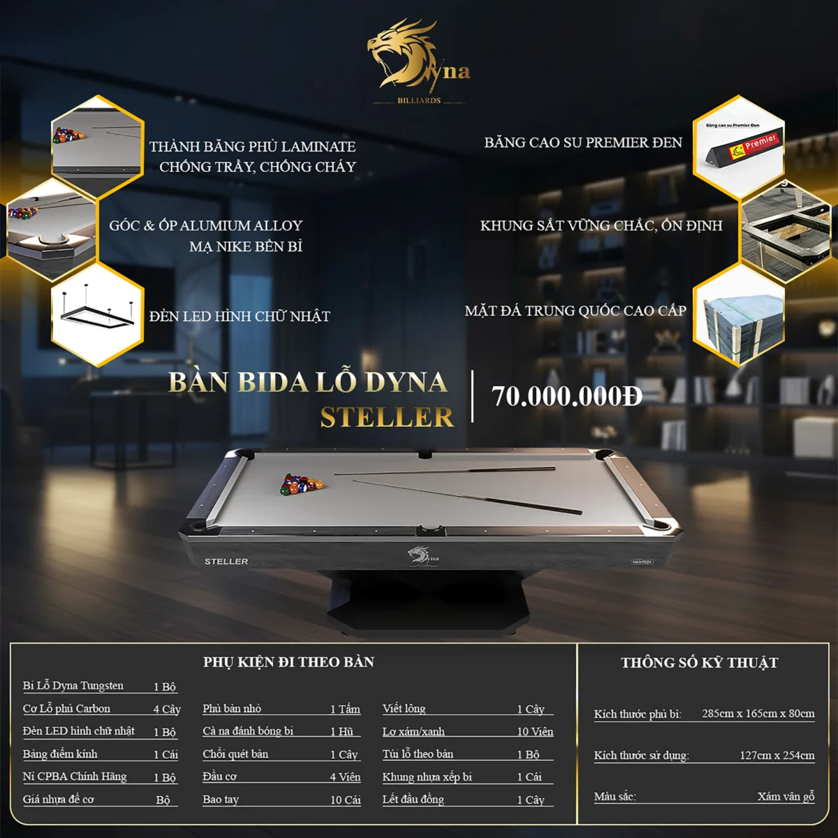 Bàn Bida Lỗ Dyna Steller