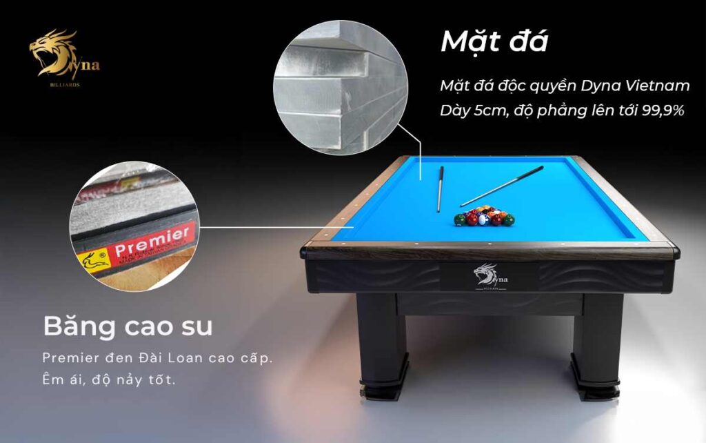 Mặt đá và băng cao su bàn bida libre Majestic