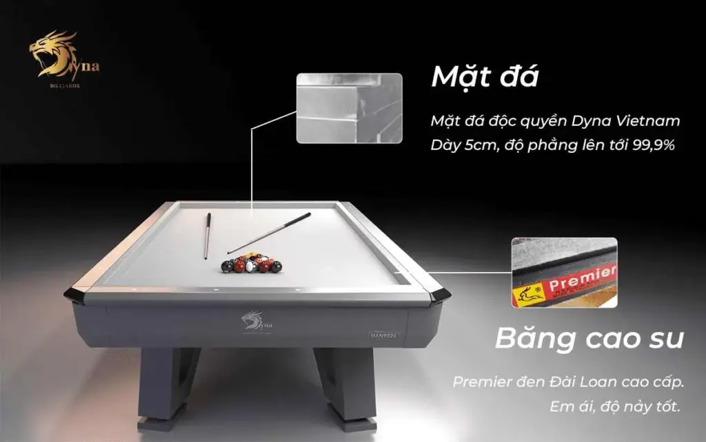 Mặt đá và băng cao su bida líp Dyna Liberty