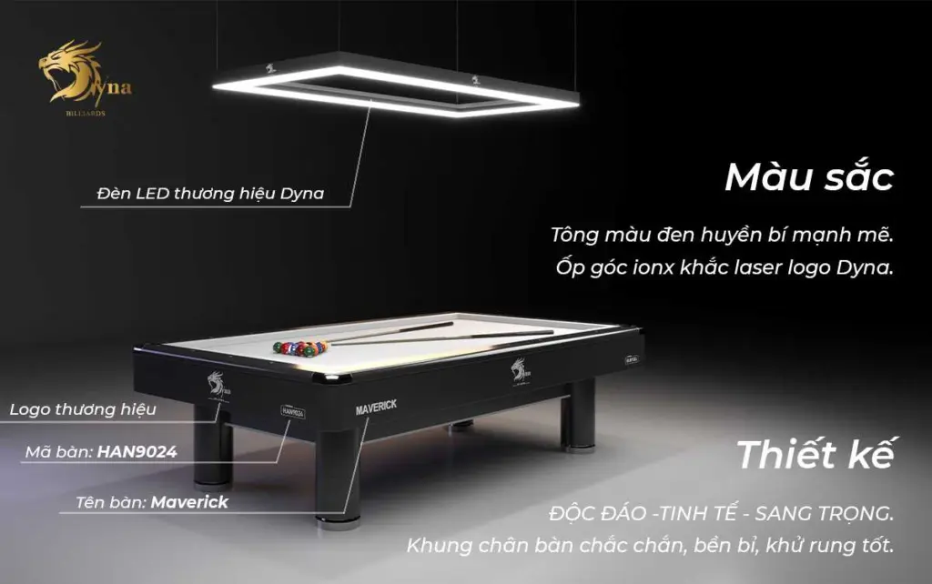 Thiết kế và màu sắc của bàn bida libre Dyna Maverick