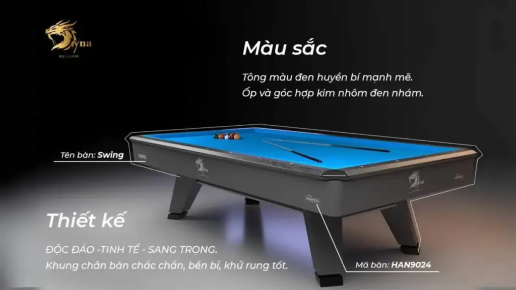 Thiết kế và màu sắc bàn bida 3C Dyna Swing