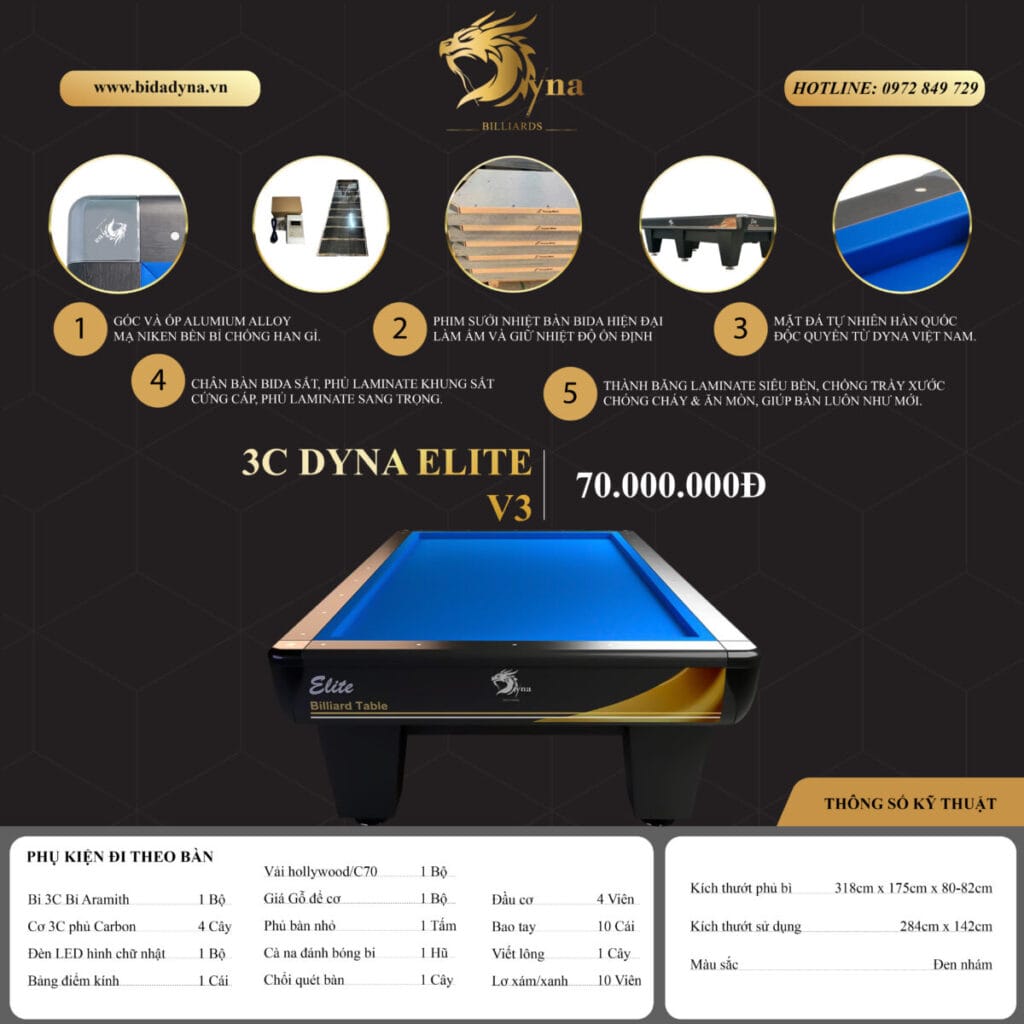 bàn bida 3C DYNA ELITE V3